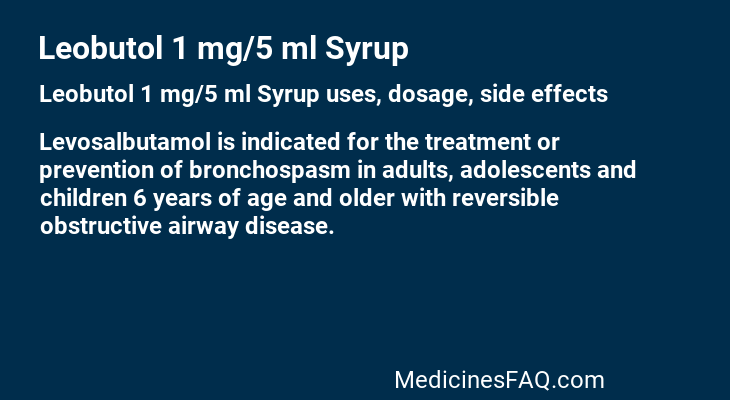 Leobutol 1 mg/5 ml Syrup