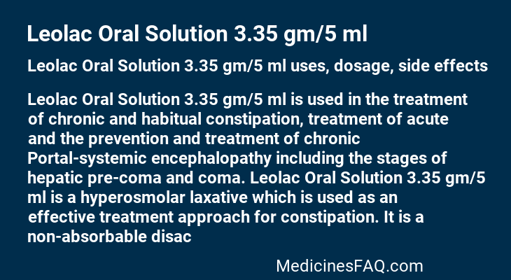 Leolac Oral Solution 3.35 gm/5 ml