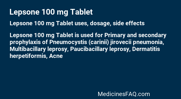 Lepsone 100 mg Tablet