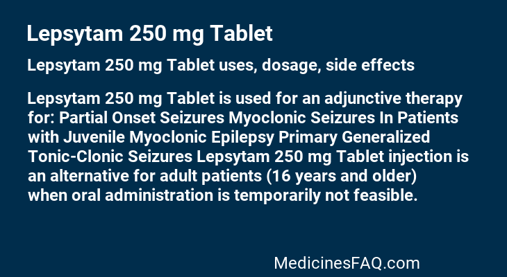 Lepsytam 250 mg Tablet