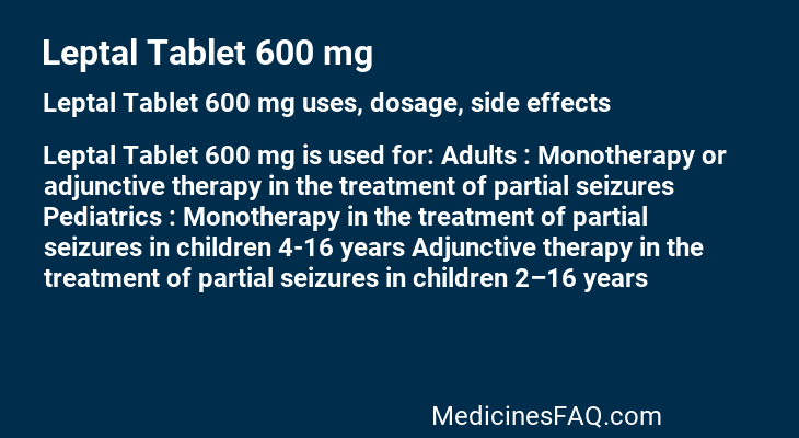 Leptal Tablet 600 mg