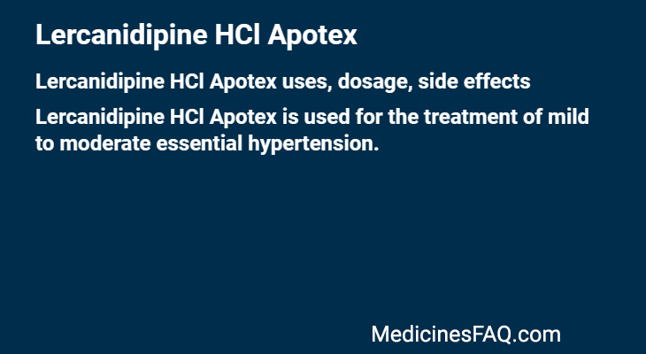 Lercanidipine HCl Apotex