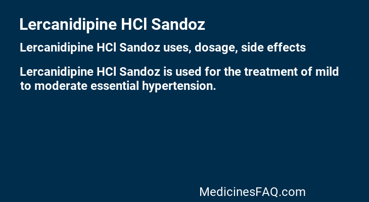 Lercanidipine HCl Sandoz
