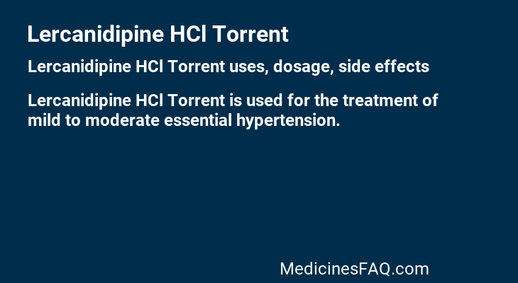 Lercanidipine HCl Torrent