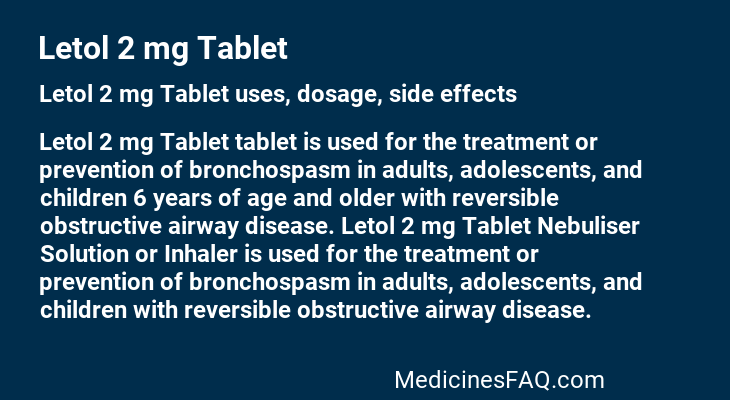 Letol 2 mg Tablet