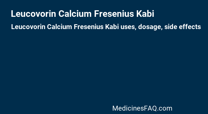 Leucovorin Calcium Fresenius Kabi