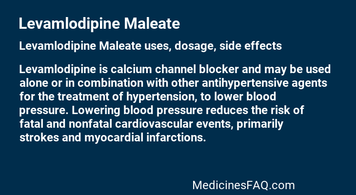 Levamlodipine Maleate