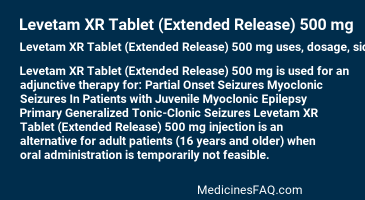 Levetam XR Tablet (Extended Release) 500 mg