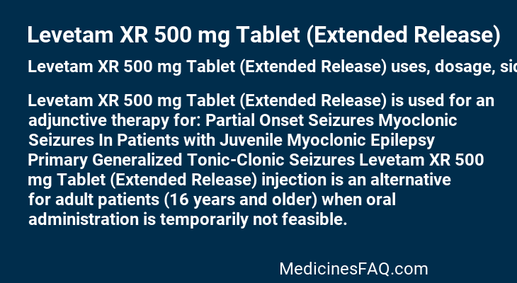 Levetam XR 500 mg Tablet (Extended Release)