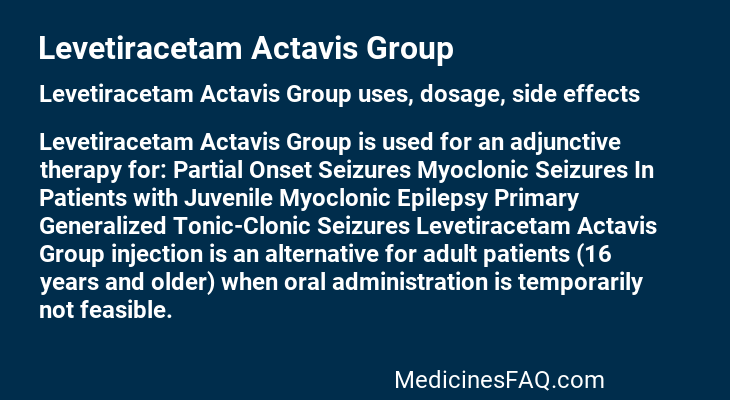 Levetiracetam Actavis Group