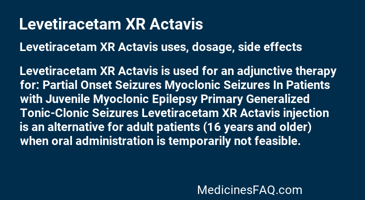 Levetiracetam XR Actavis