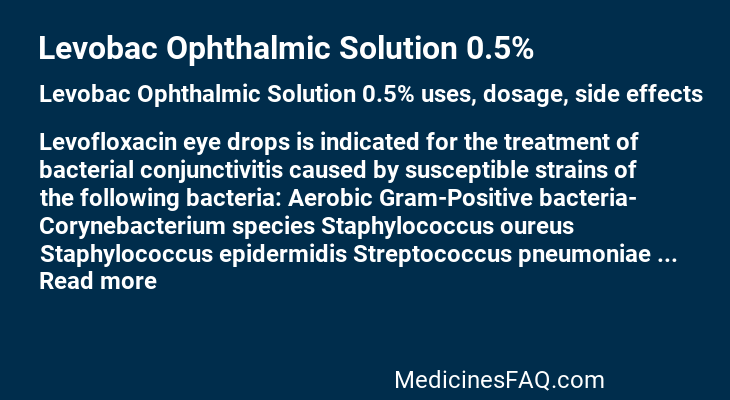 Levobac Ophthalmic Solution 0.5%