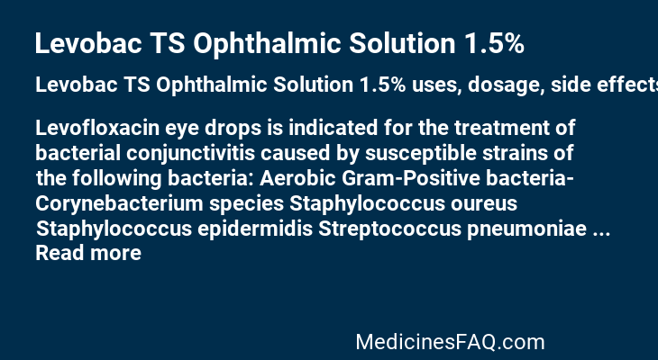 Levobac TS Ophthalmic Solution 1.5%