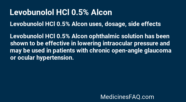 Levobunolol HCl 0.5% Alcon
