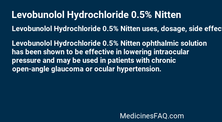 Levobunolol Hydrochloride 0.5% Nitten