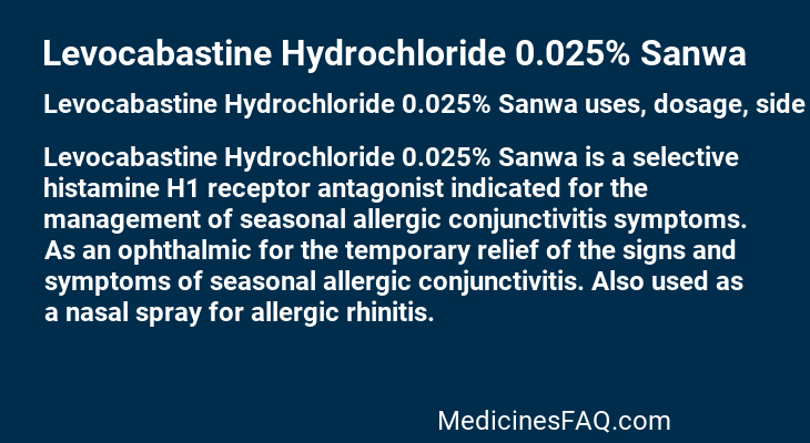 Levocabastine Hydrochloride 0.025% Sanwa