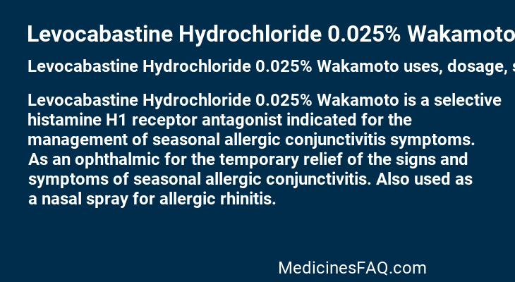 Levocabastine Hydrochloride 0.025% Wakamoto