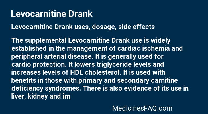 Levocarnitine Drank