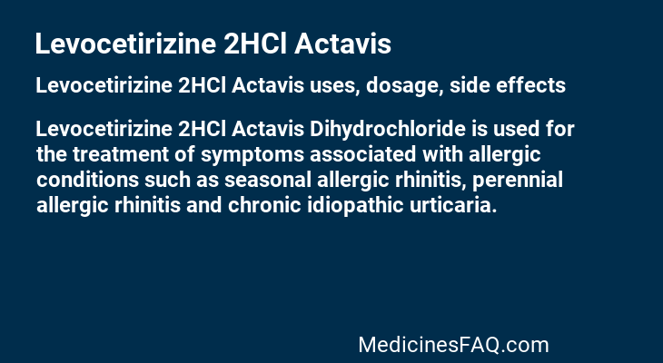 Levocetirizine 2HCl Actavis