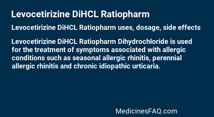 Levocetirizine DiHCL Ratiopharm