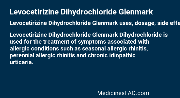 Levocetirizine Dihydrochloride Glenmark