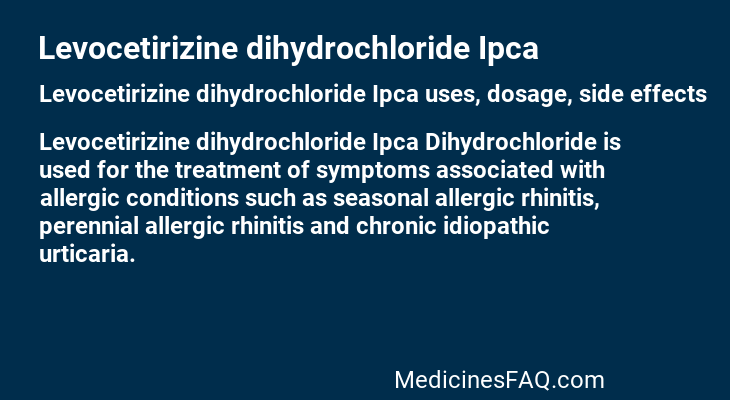 Levocetirizine dihydrochloride Ipca