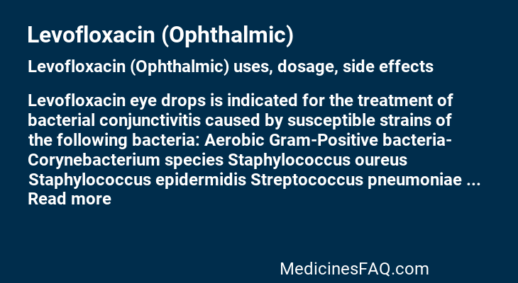 Levofloxacin (Ophthalmic)