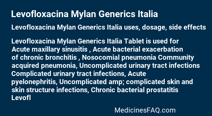 Levofloxacina Mylan Generics Italia