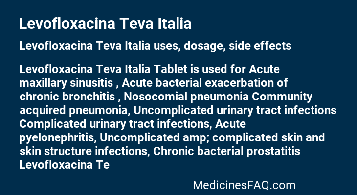 Levofloxacina Teva Italia