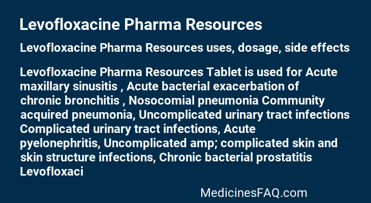 Levofloxacine Pharma Resources