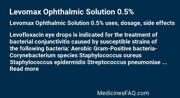 Levomax Ophthalmic Solution 0.5%