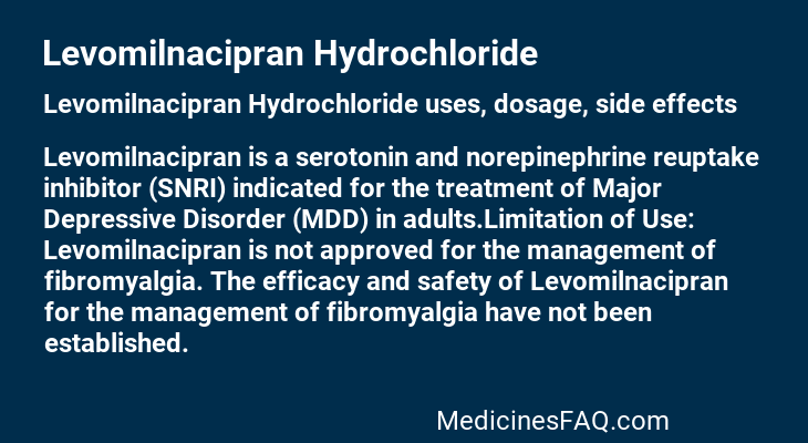 Levomilnacipran Hydrochloride