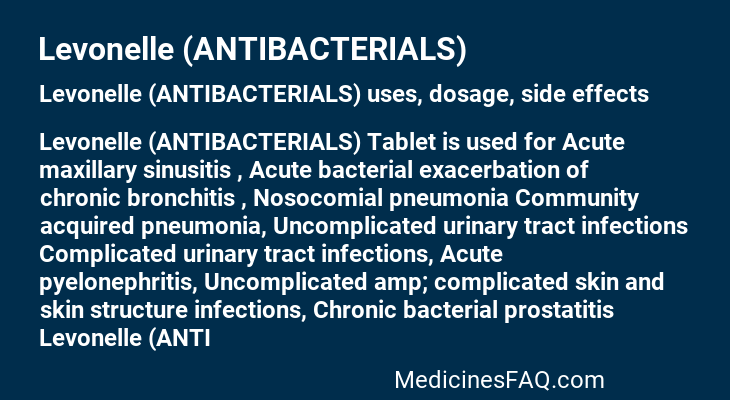 Levonelle (ANTIBACTERIALS)