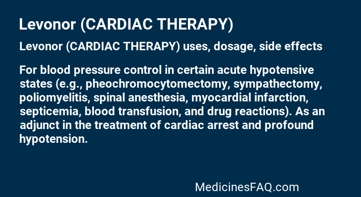 Levonor (CARDIAC THERAPY)