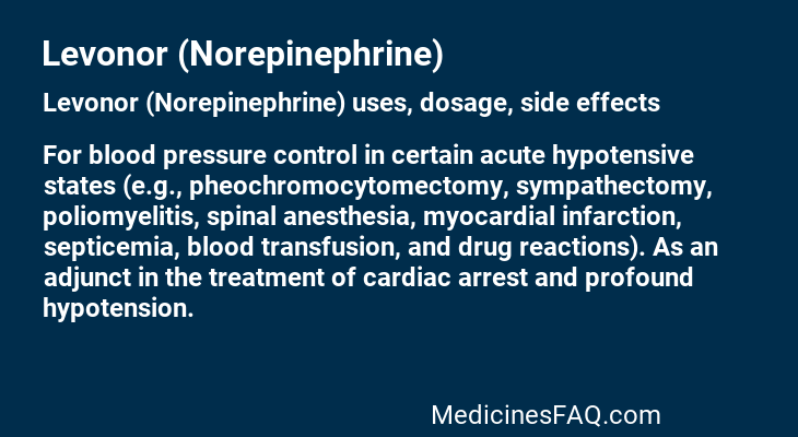 Levonor (Norepinephrine)