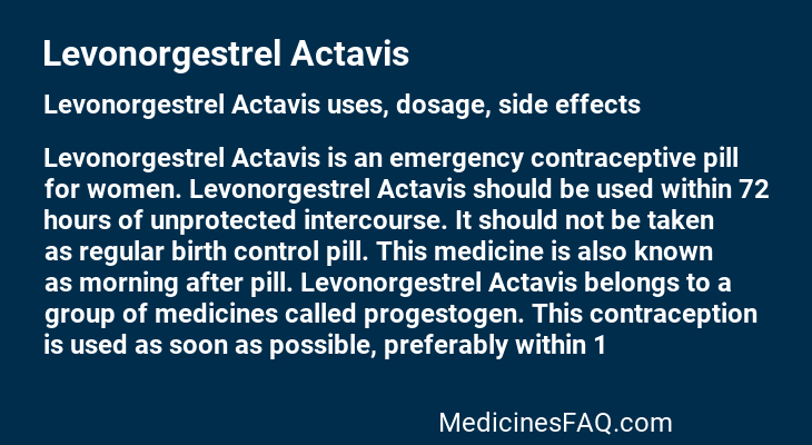 Levonorgestrel Actavis