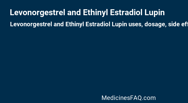 Levonorgestrel and Ethinyl Estradiol Lupin