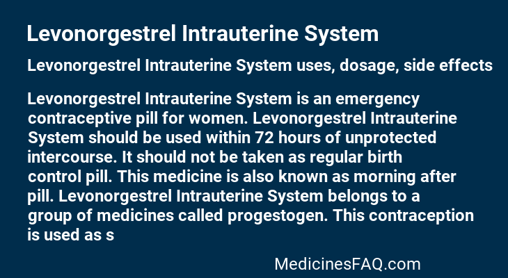 Levonorgestrel Intrauterine System