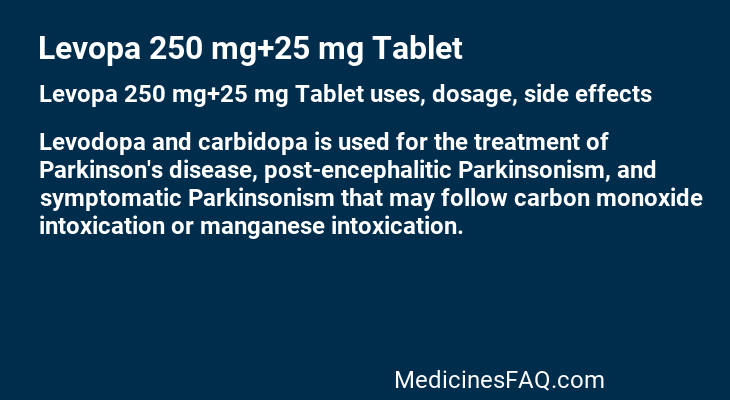 Levopa 250 mg+25 mg Tablet