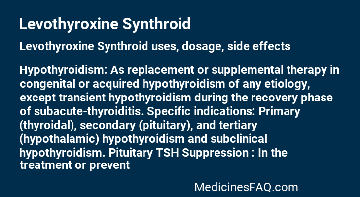 Levothyroxine Synthroid