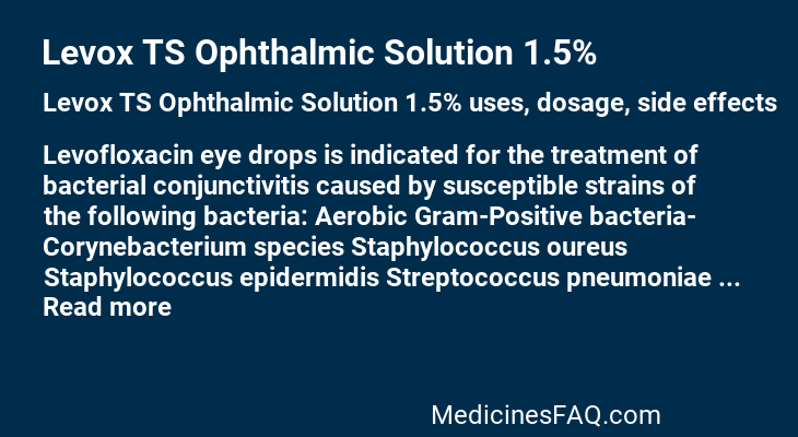 Levox TS Ophthalmic Solution 1.5%