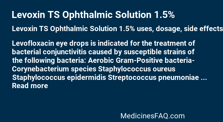 Levoxin TS Ophthalmic Solution 1.5%