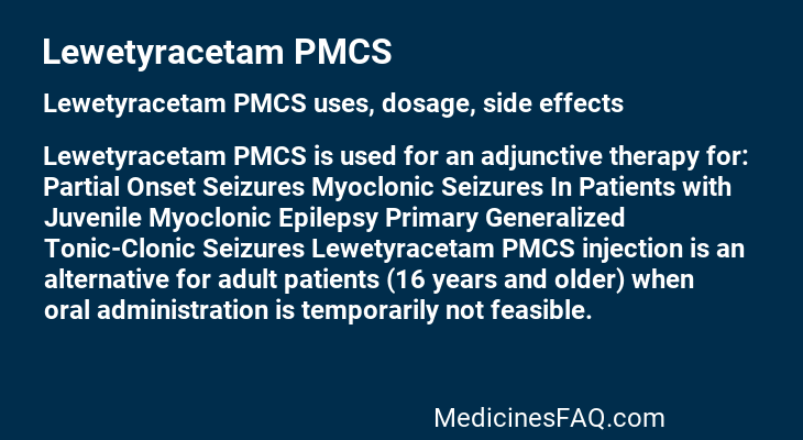 Lewetyracetam PMCS