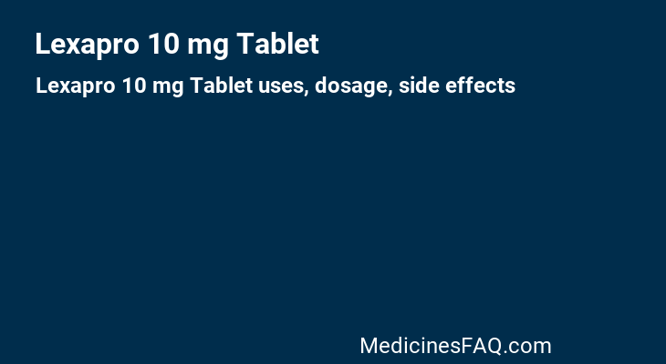 Lexapro 10 mg Tablet