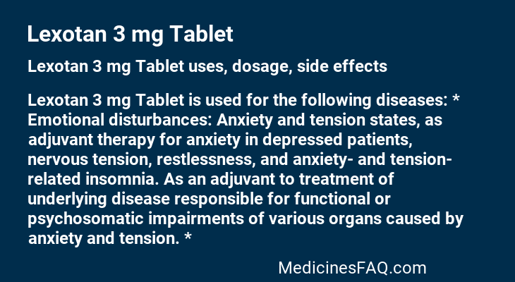 Lexotan 3 mg Tablet