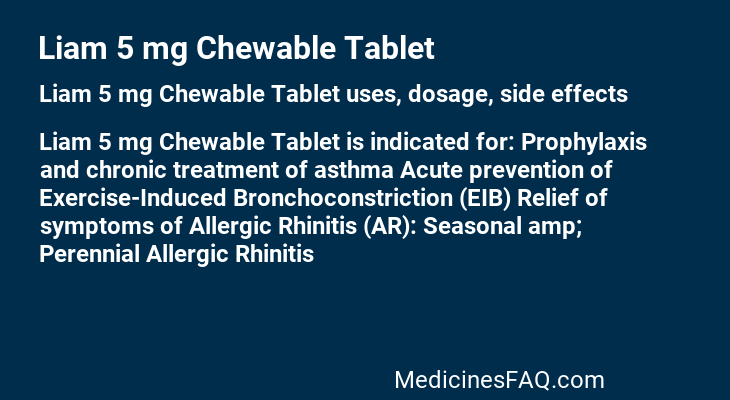 Liam 5 mg Chewable Tablet