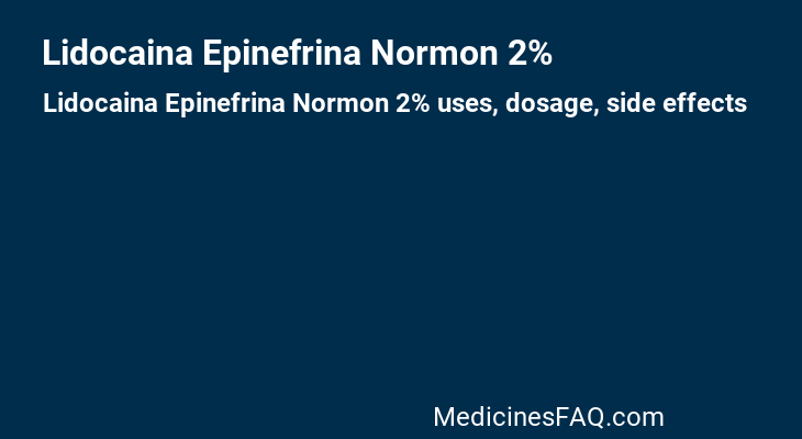 Lidocaina Epinefrina Normon 2%