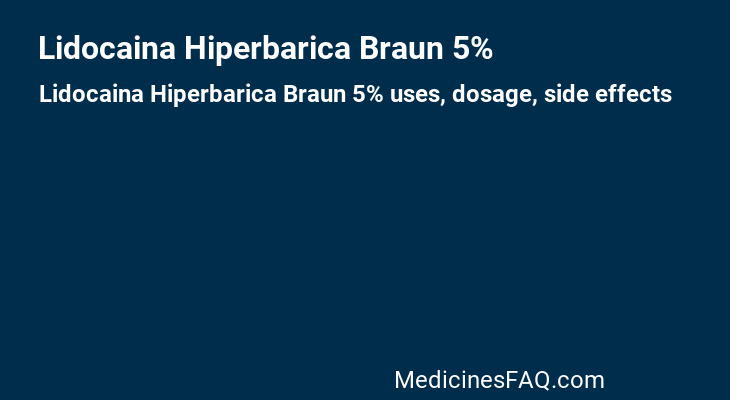 Lidocaina Hiperbarica Braun 5%