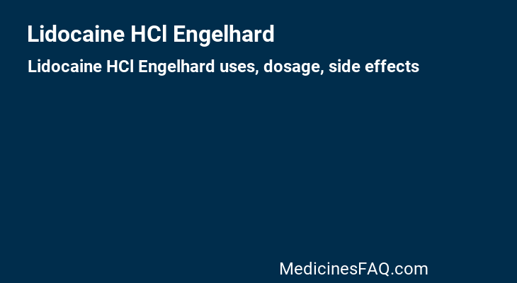 Lidocaine HCl Engelhard