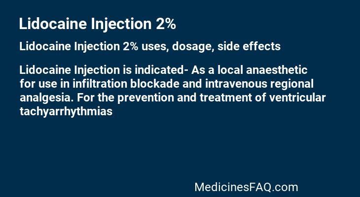 Lidocaine Injection 2%